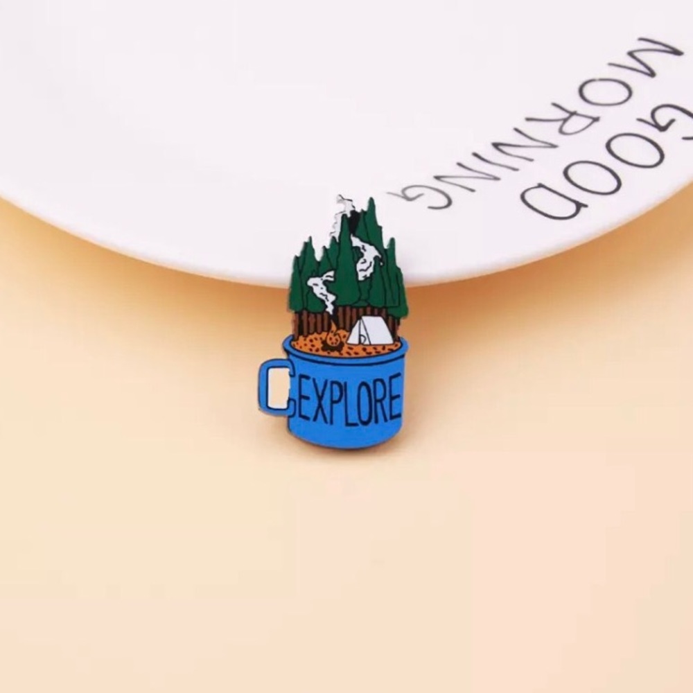 🎉 New Explore Outdoors Mug Enamel Pin